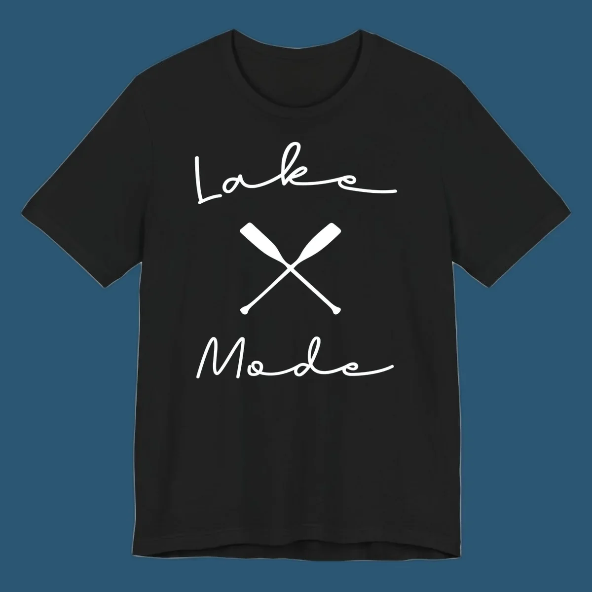 Lake Mode text with crossed oars illustration.