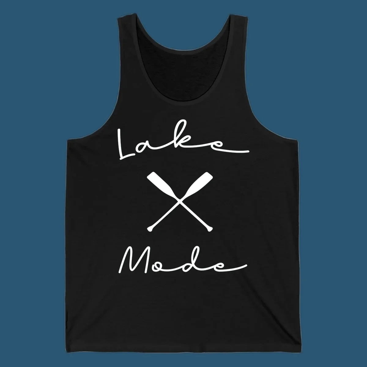 Lake Mode text with crossed oars illustration.