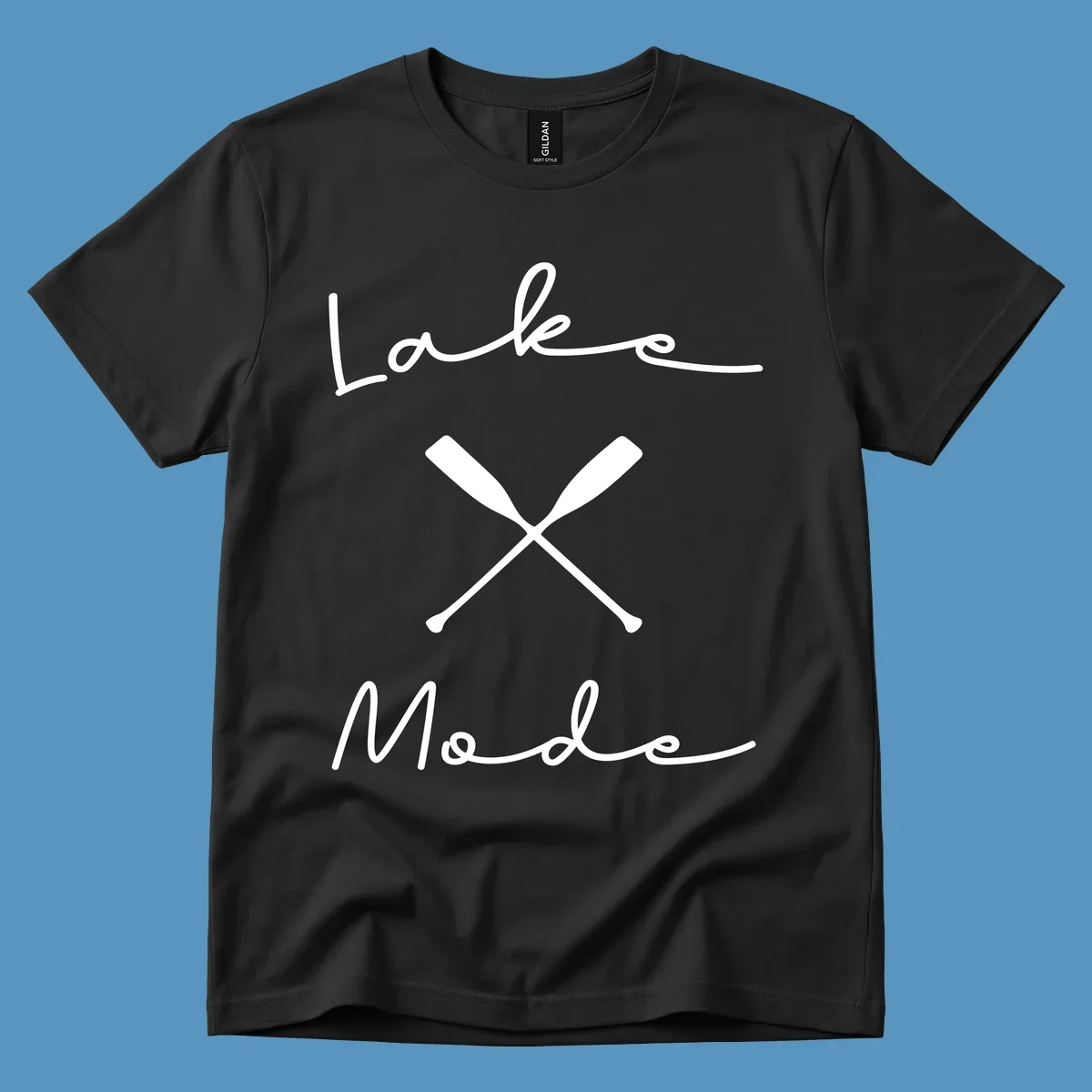 Lake Mode text with crossed oars illustration.