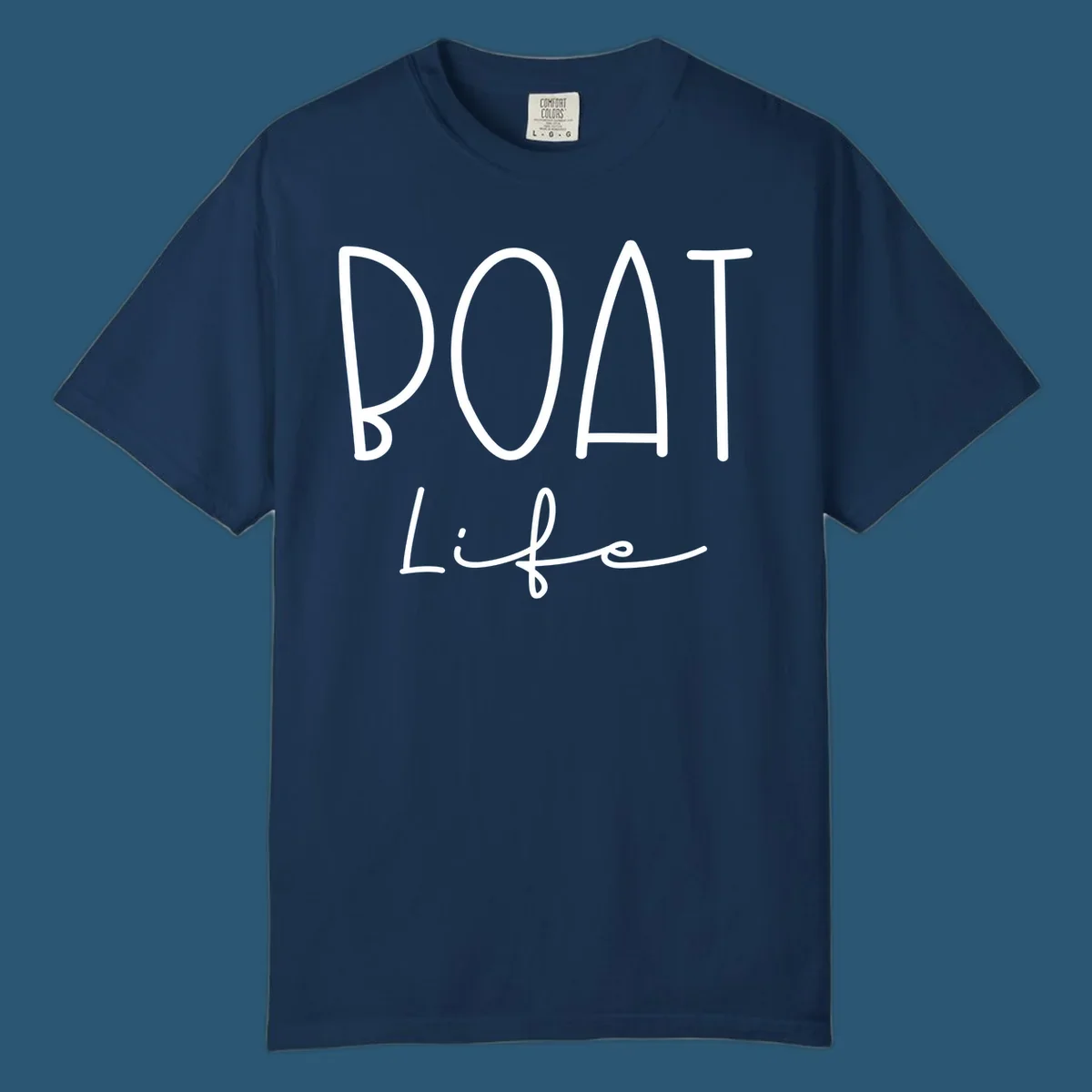 Boat Life typography design with bold 'BOAT' and script 'LIFE'.