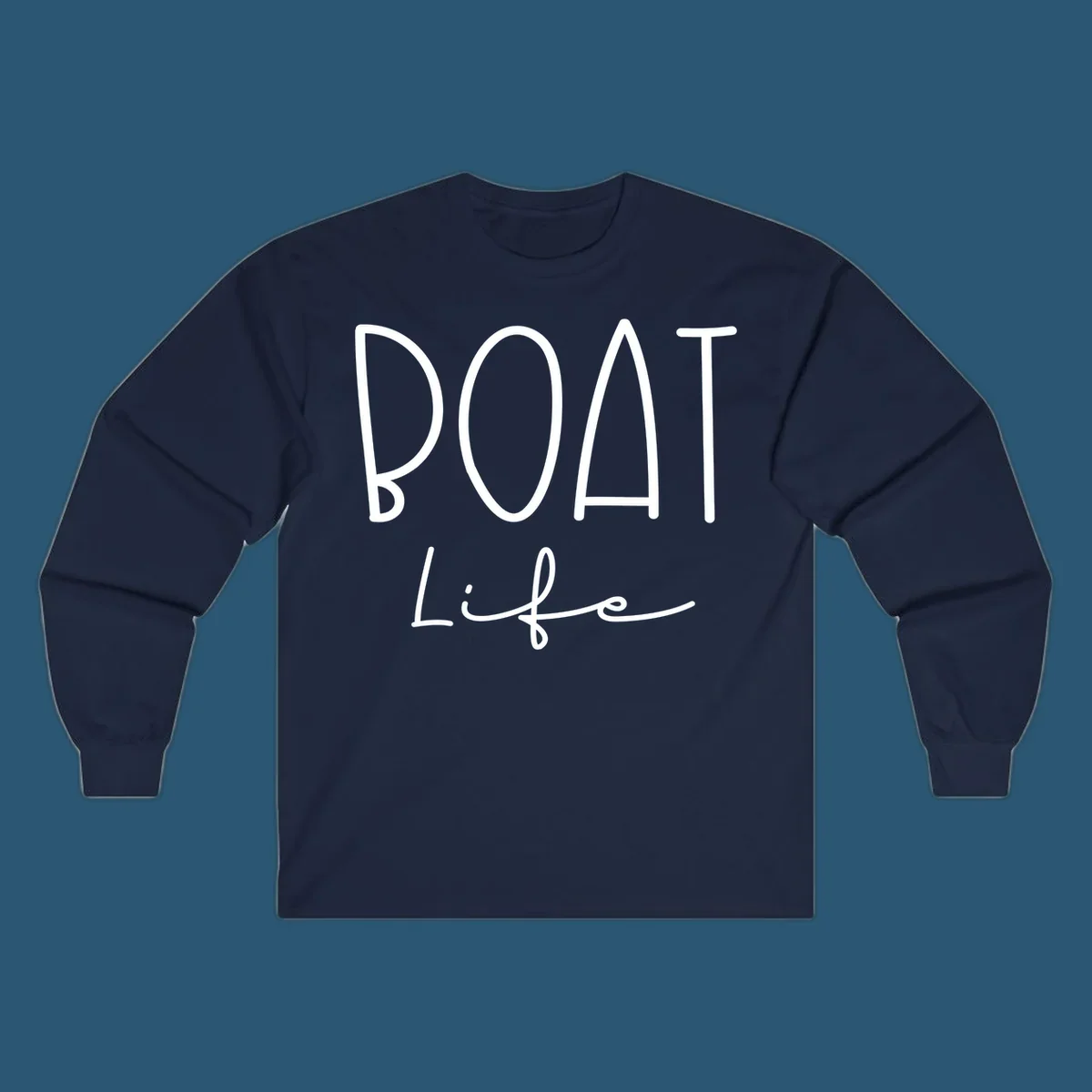 Boat Life typography design with bold 'BOAT' and script 'LIFE'.