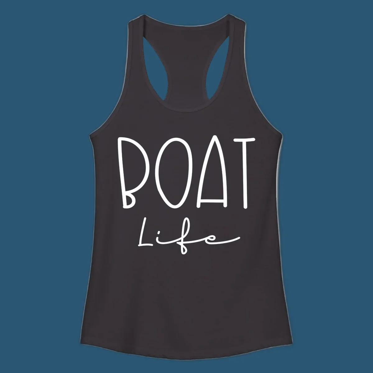 Boat Life typography design with bold 'BOAT' and script 'LIFE'.
