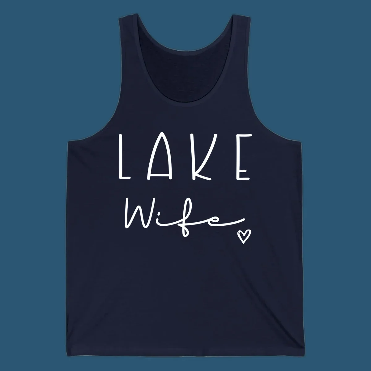 Lake Wife design with "LAKE" in block letters and "Wife" in script, plus a heart icon.
