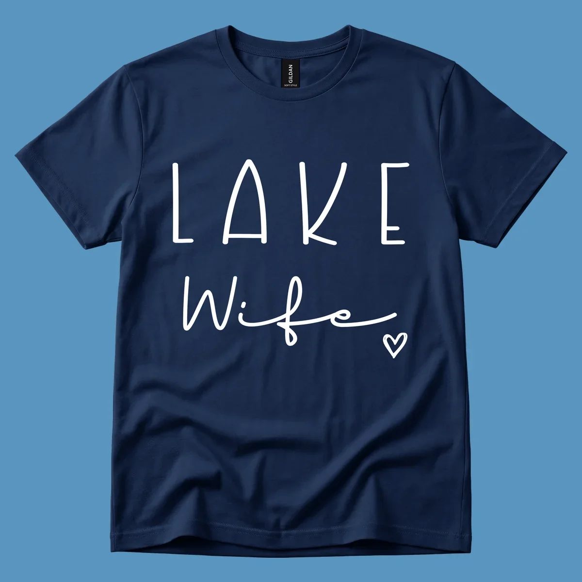 Lake Wife design with "LAKE" in block letters and "Wife" in script, plus a heart icon.
