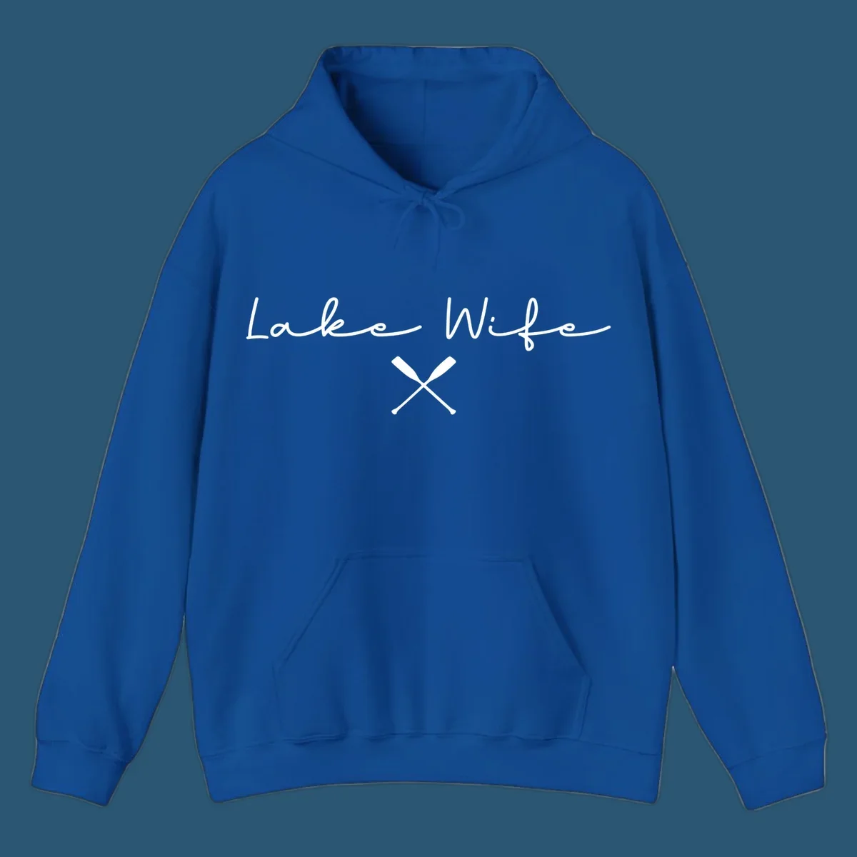 Lake Wife text with crossed oars nautical design.