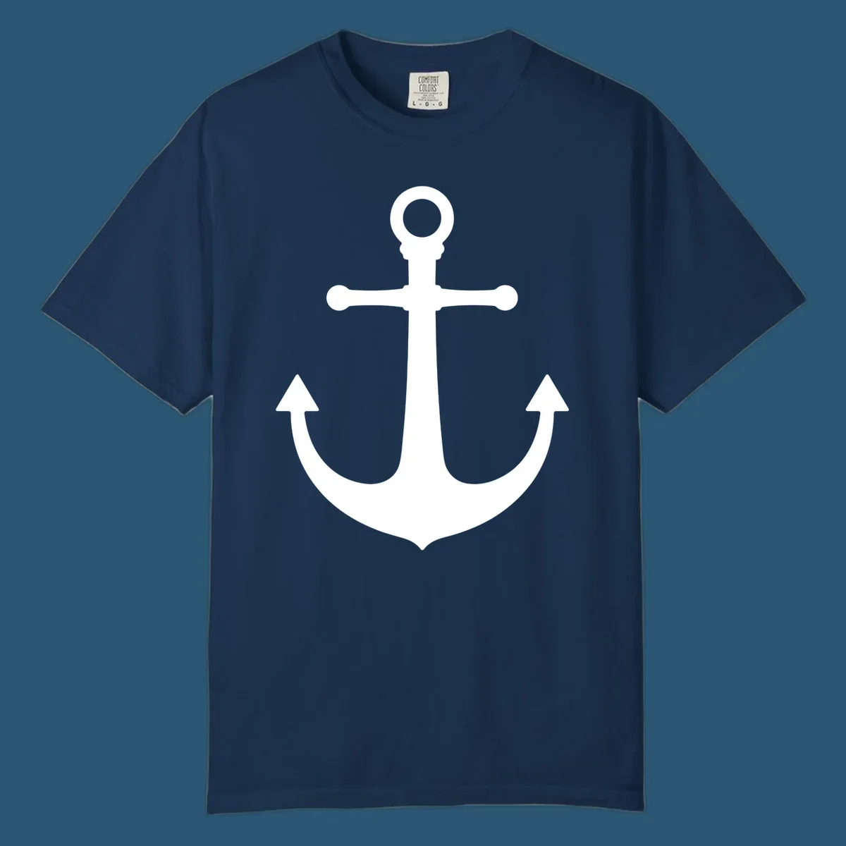 Navy blue anchor with 'Lake Life' text, a classic lake-life-anchor graphic.