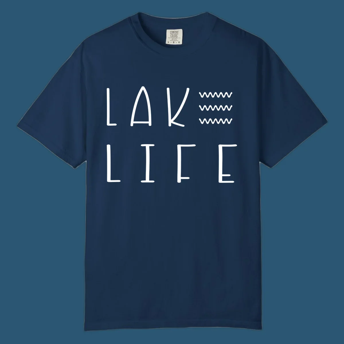 Lake Life text with wavy lines, lake-life-wavy-lines