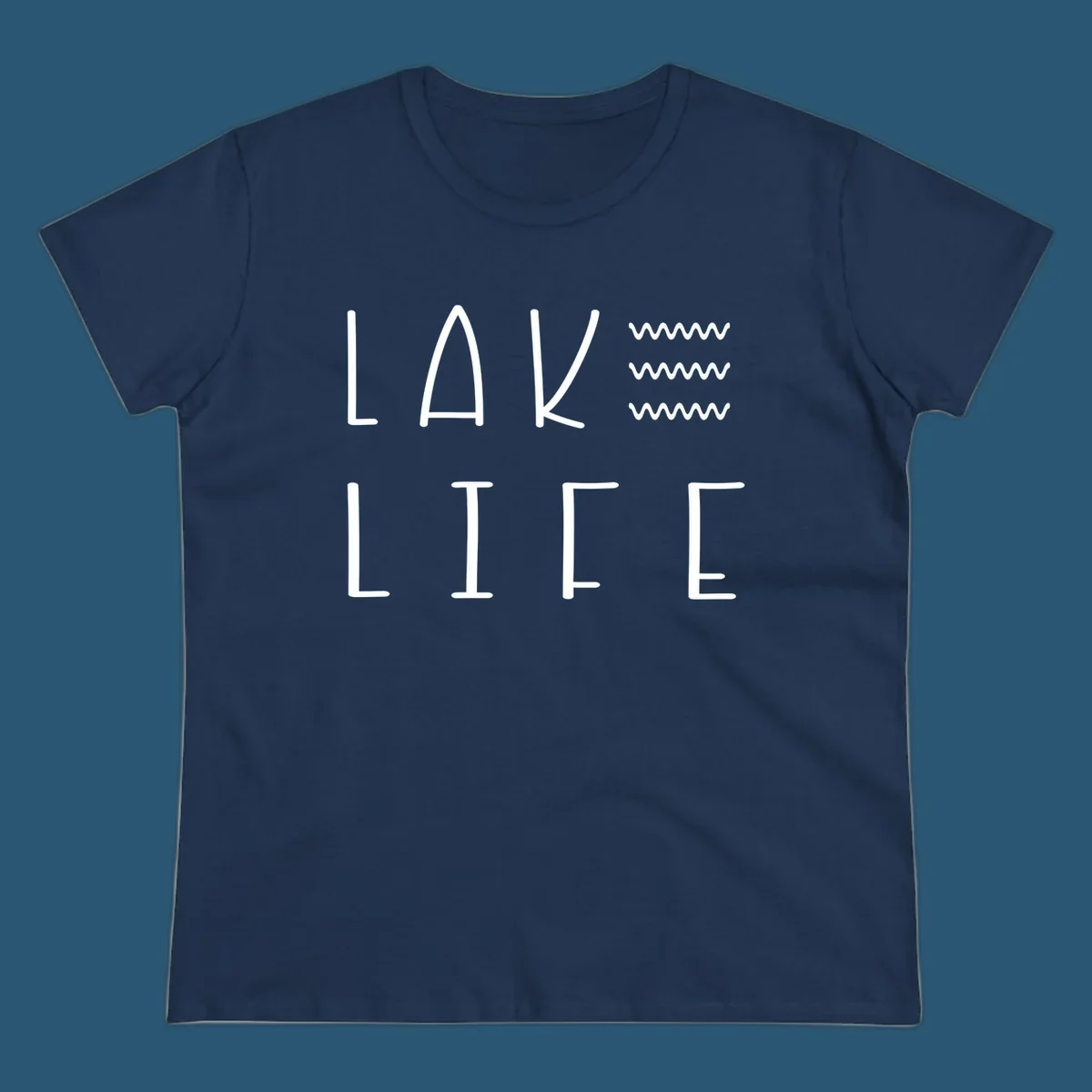 Lake Life text with wavy lines, lake-life-wavy-lines