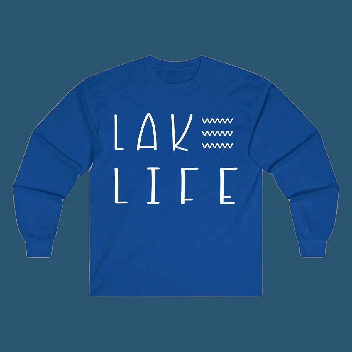 Lake Life text with wavy lines, lake-life-wavy-lines