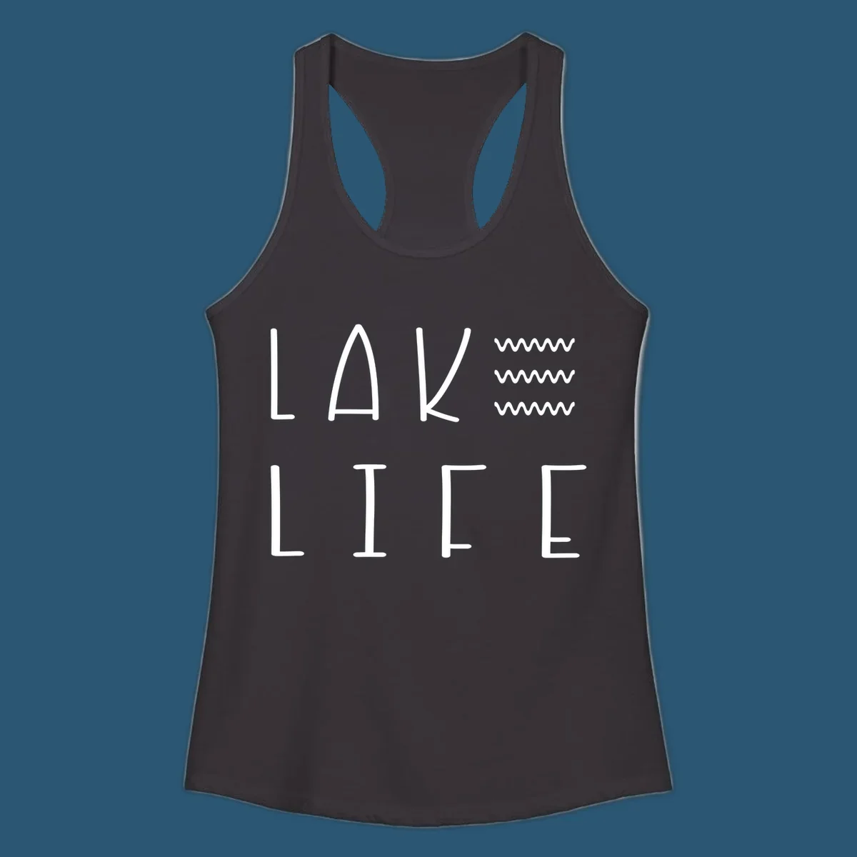 Lake Life text with wavy lines, lake-life-wavy-lines