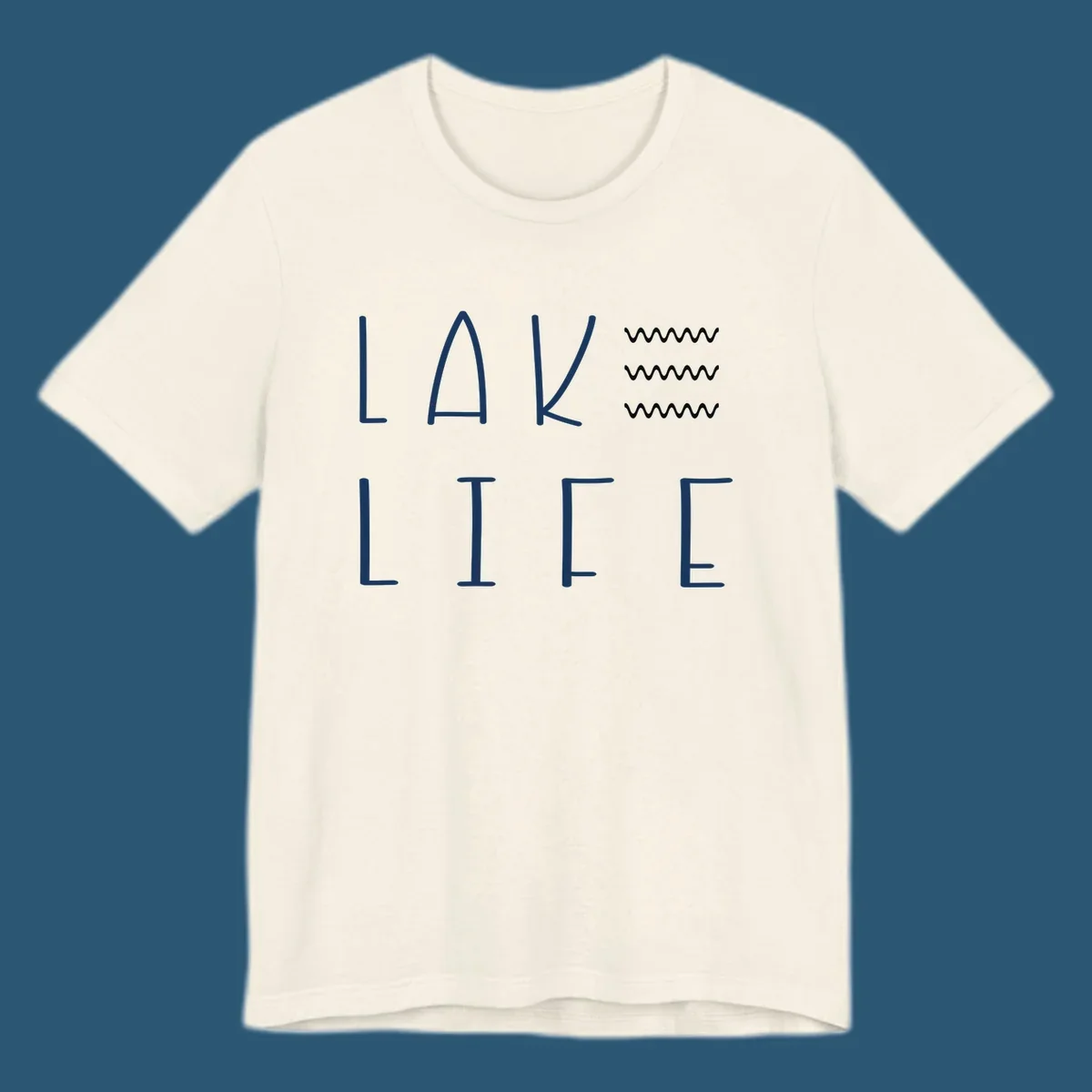 Lake Life text with wavy lines, lake-life-wavy-lines