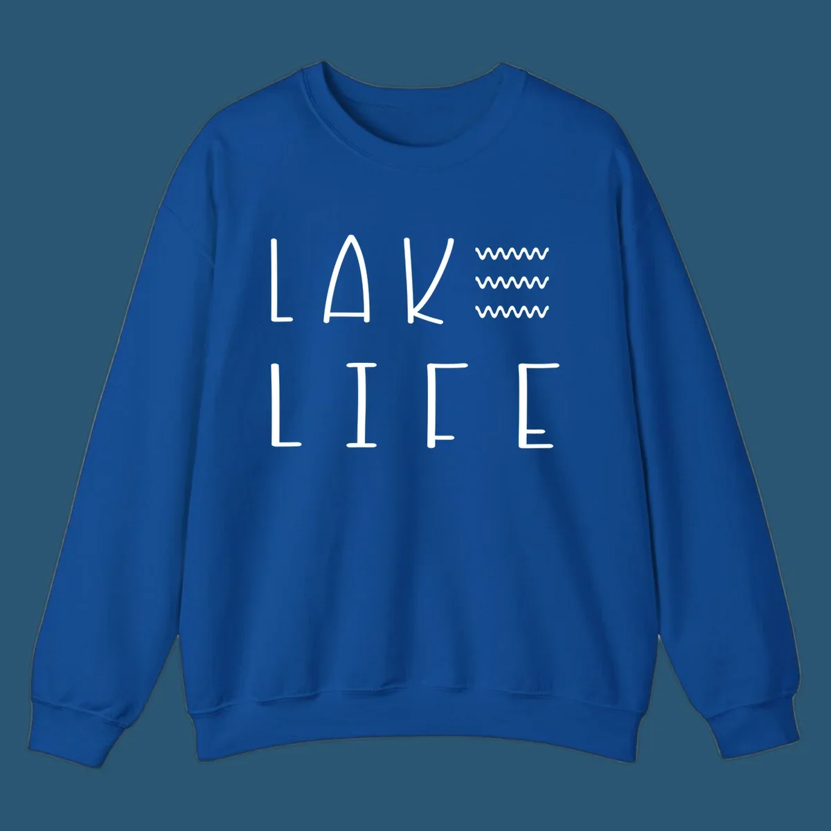 Lake Life text with wavy lines, lake-life-wavy-lines