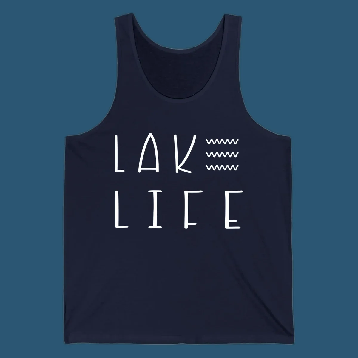 Lake Life text with wavy lines, lake-life-wavy-lines