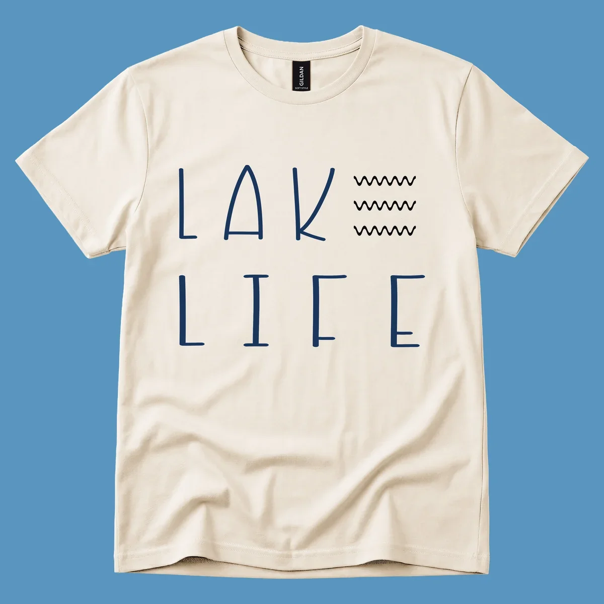 Lake Life text with wavy lines, lake-life-wavy-lines