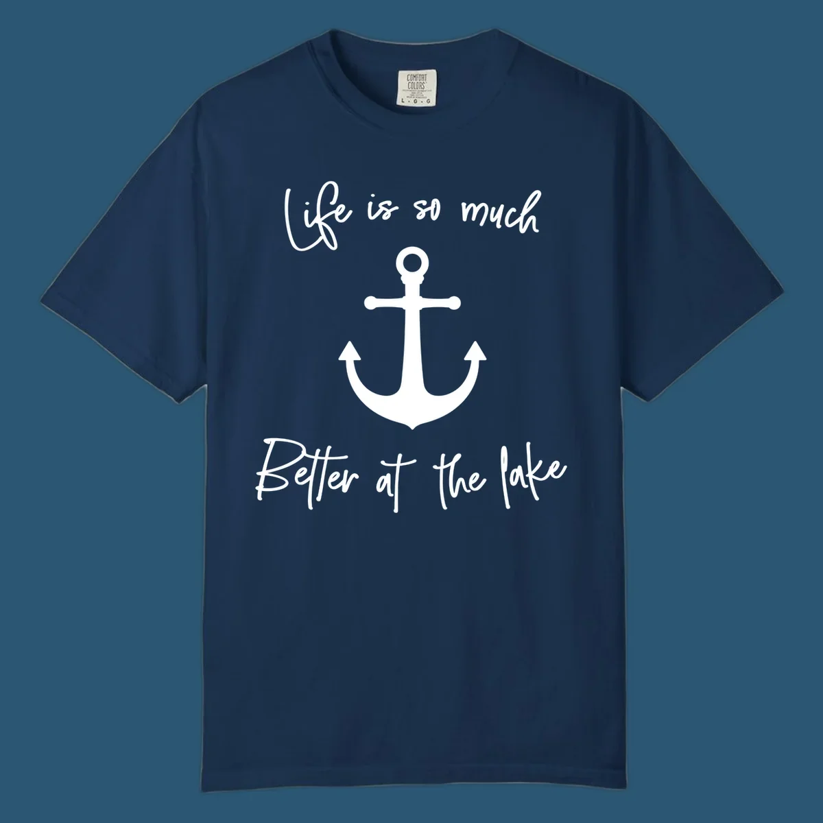 Life is Better at the Lake Anchor graphic with script text. lake life anchor