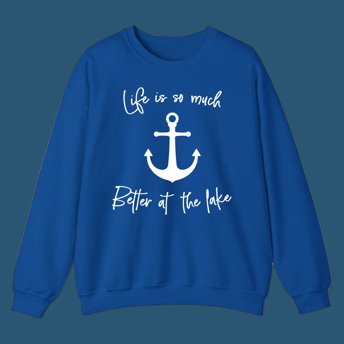 Life is Better at the Lake Anchor graphic with script text. lake life anchor