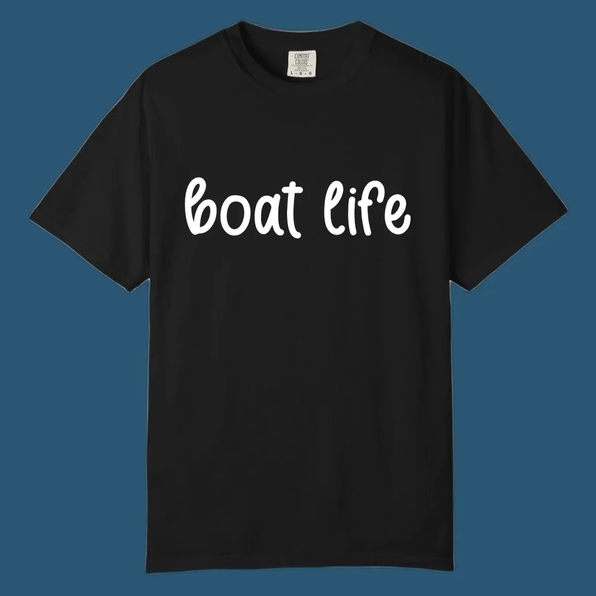 Boat Life text in a flowing script font.