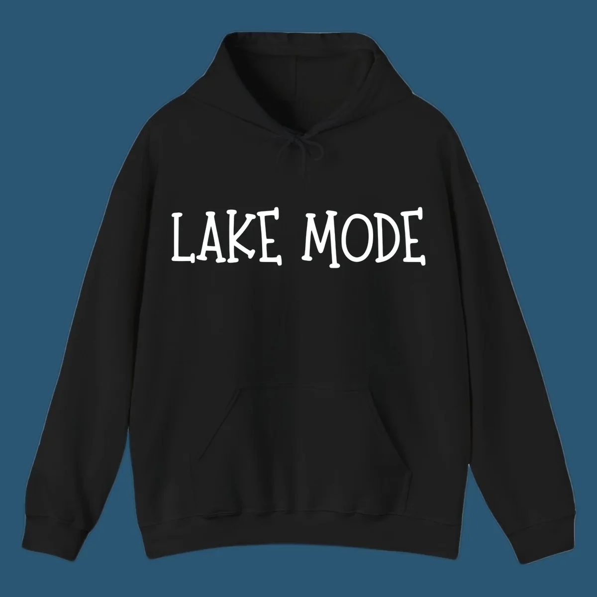 Lake Mode text design in bold white font.