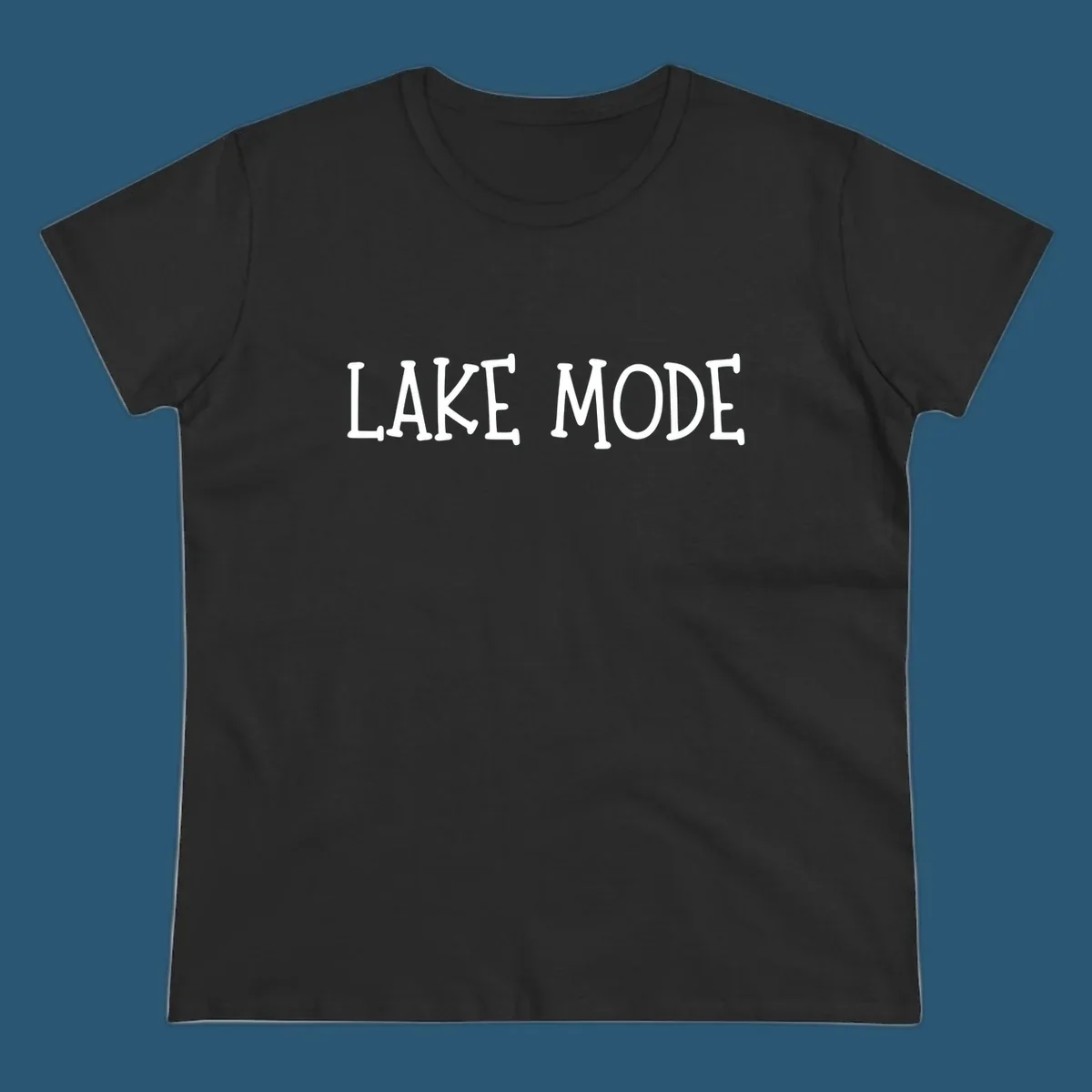 Lake Mode text design in bold white font.