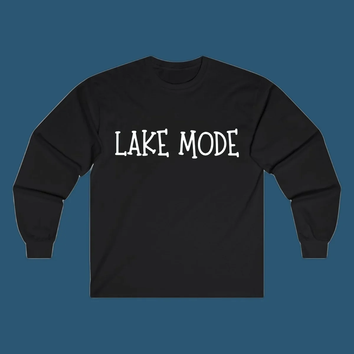 Lake Mode text design in bold white font.