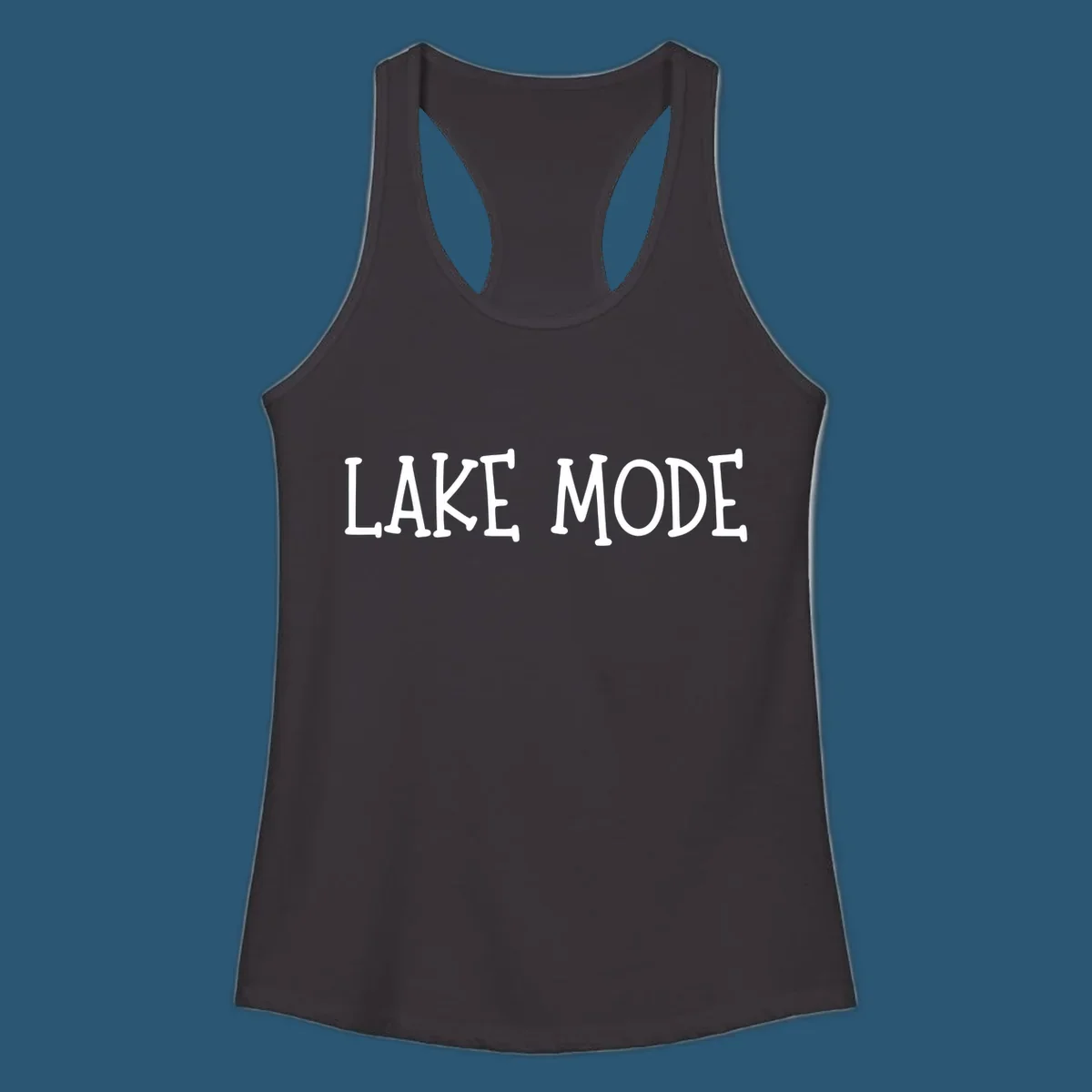 Lake Mode text design in bold white font.