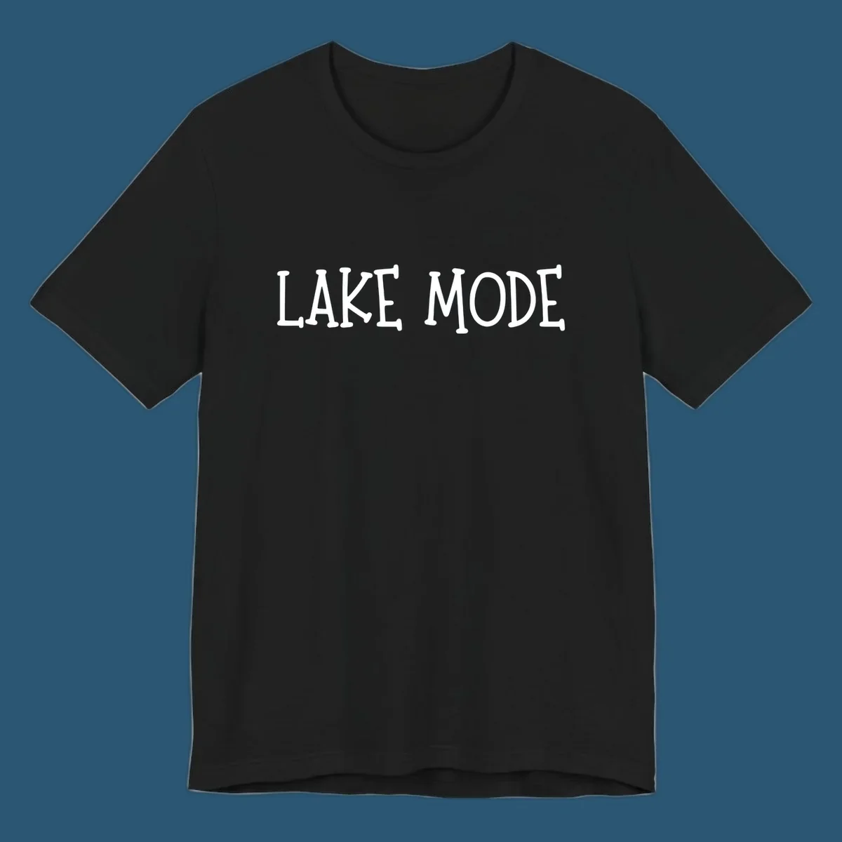 Lake Mode text design in bold white font.
