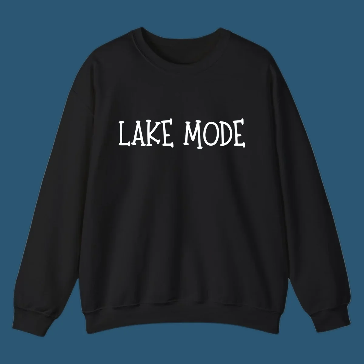 Lake Mode text design in bold white font.