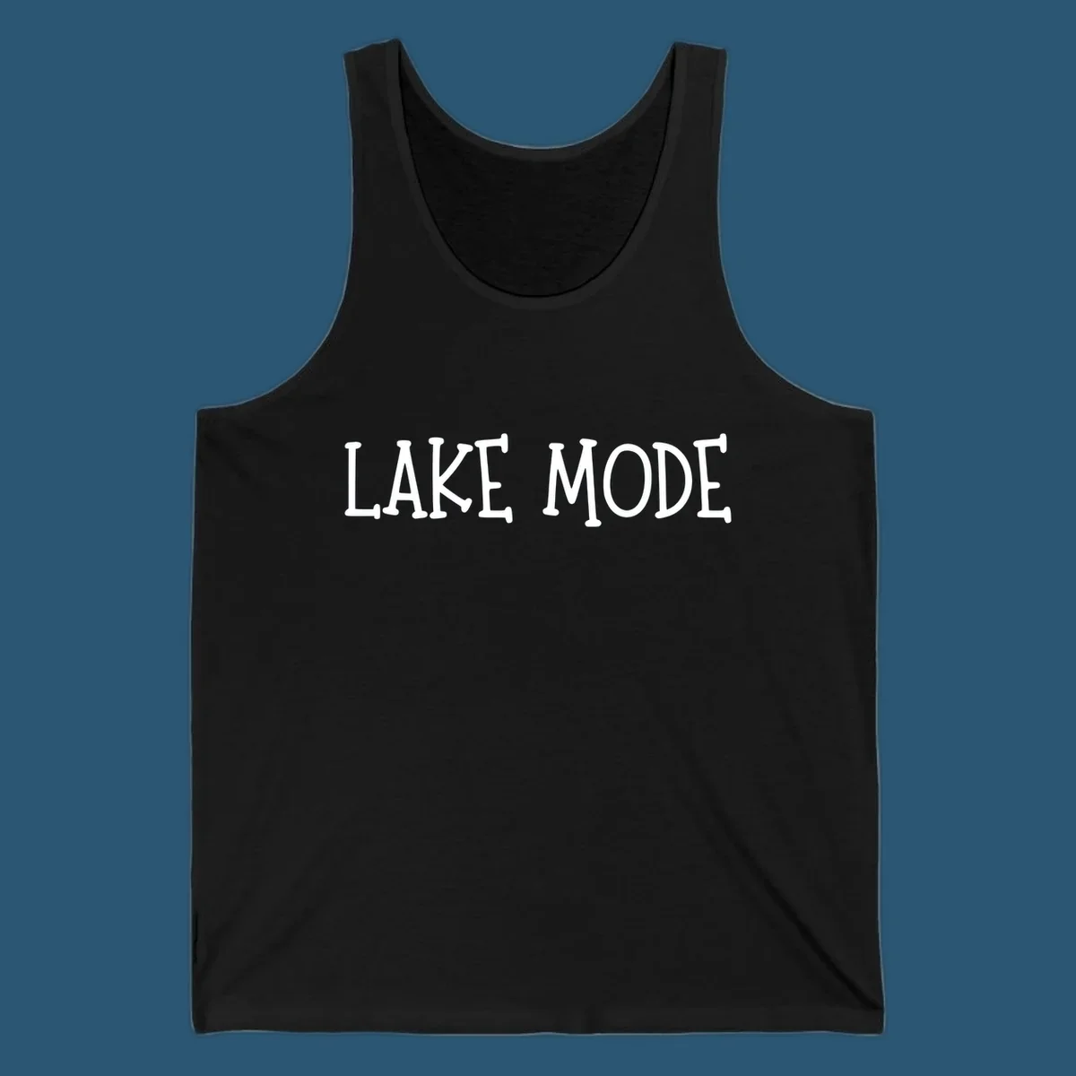 Lake Mode text design in bold white font.