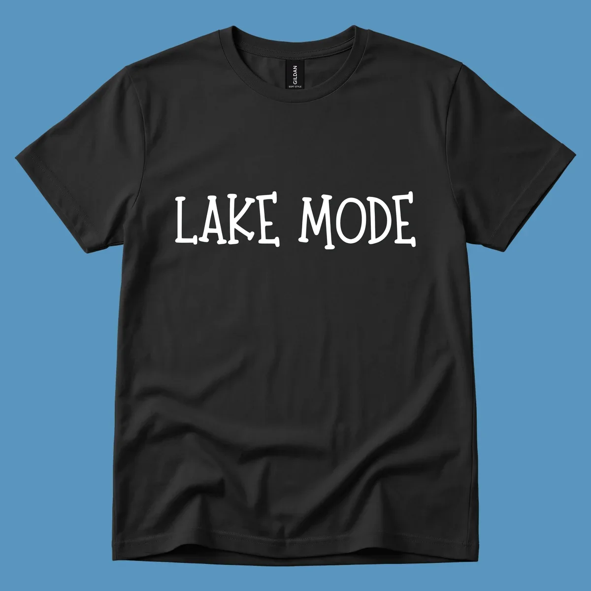 Lake Mode text design in bold white font.