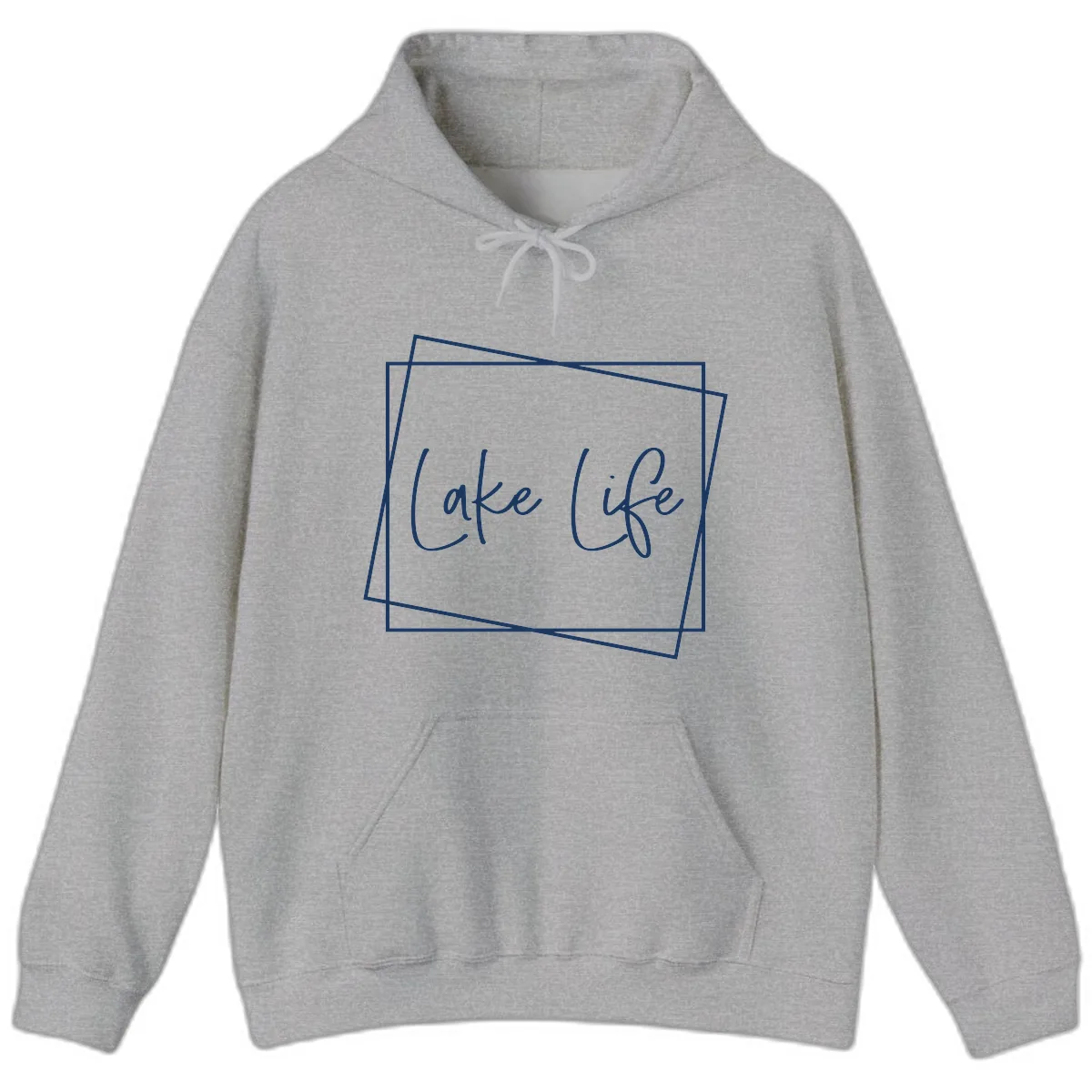 Lake Life Script Design Hoodie in Sport Grey