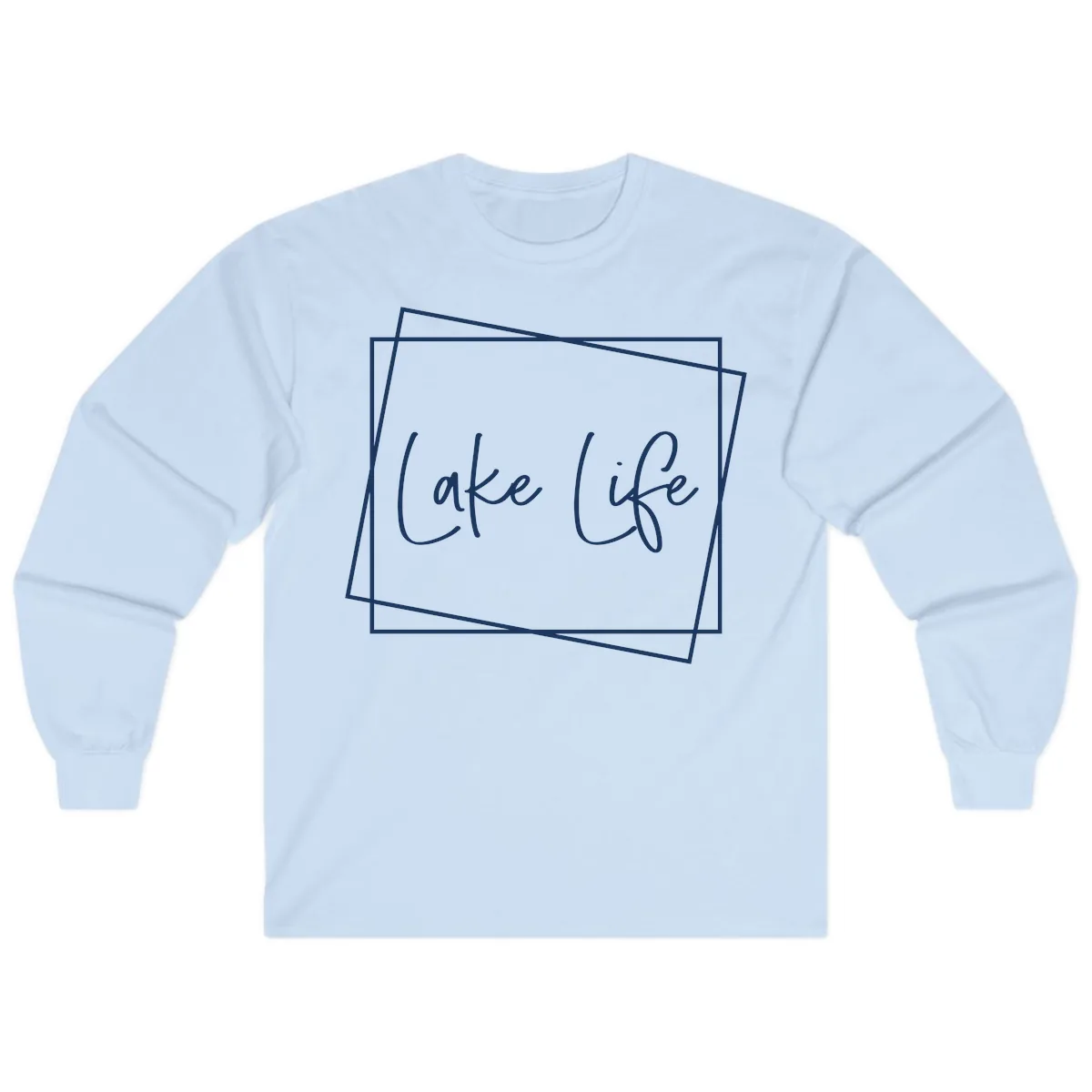 Lake Life Script Design Long Sleeve in Light Blue