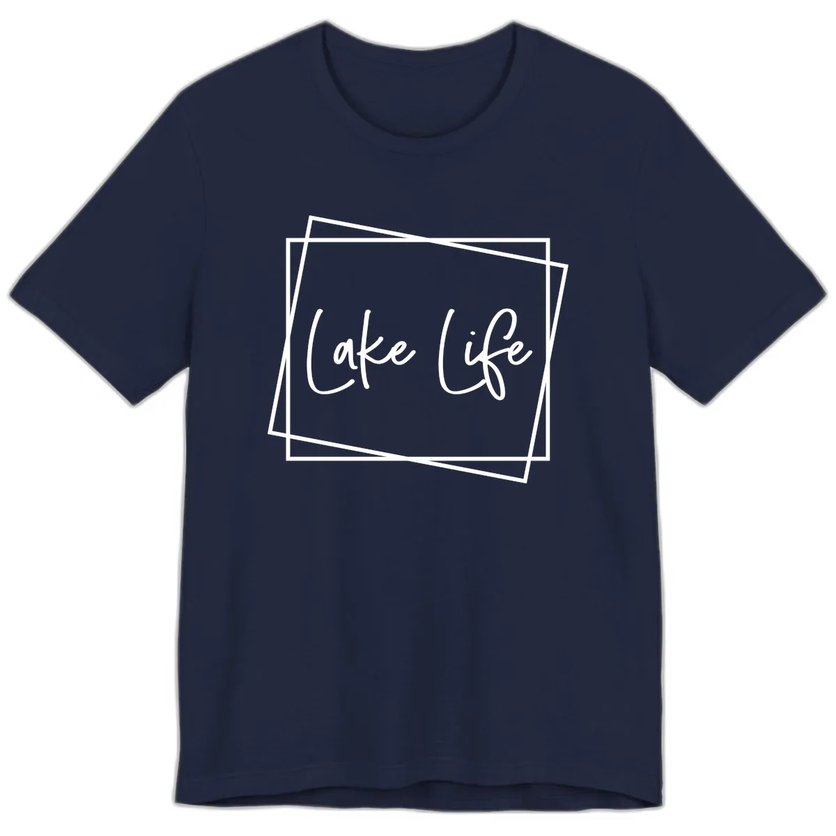 Lake Life Script Design Premium T-Shirt in Navy