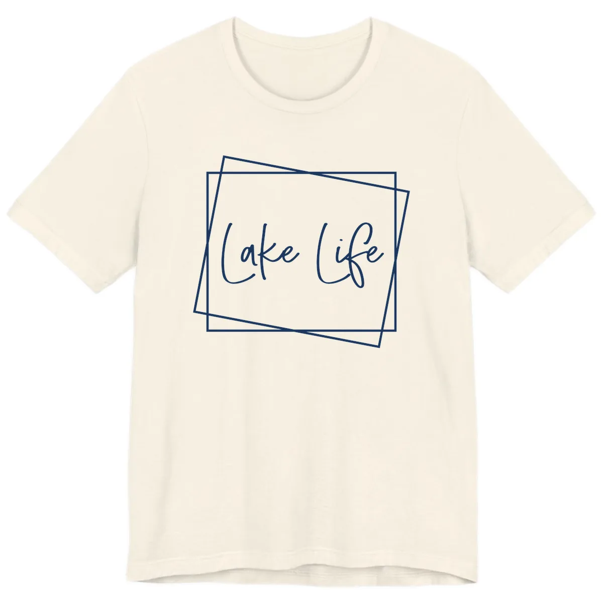 Lake Life Script Design Premium T-Shirt in Natural