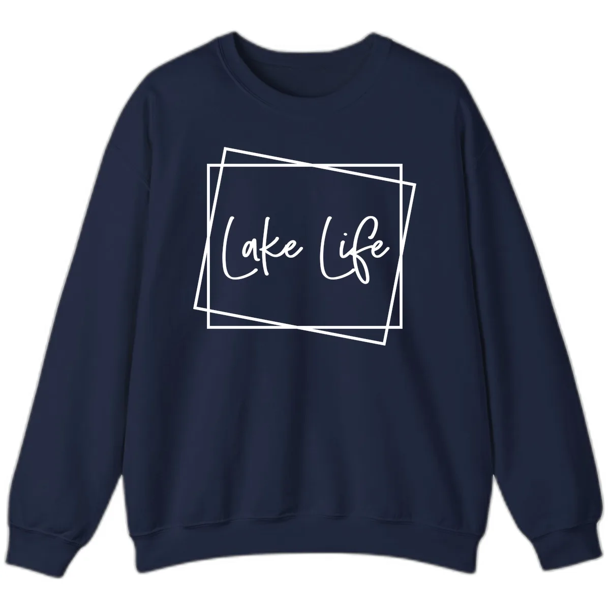 Lake Life Script Design Sweatshirt in Navy