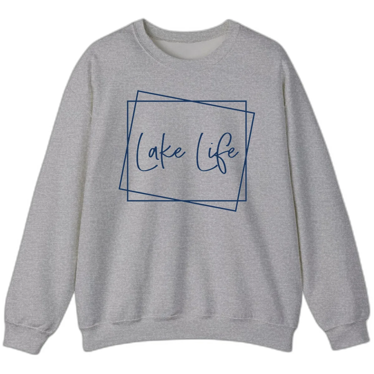Lake Life Script Design Sweatshirt in Sport Grey