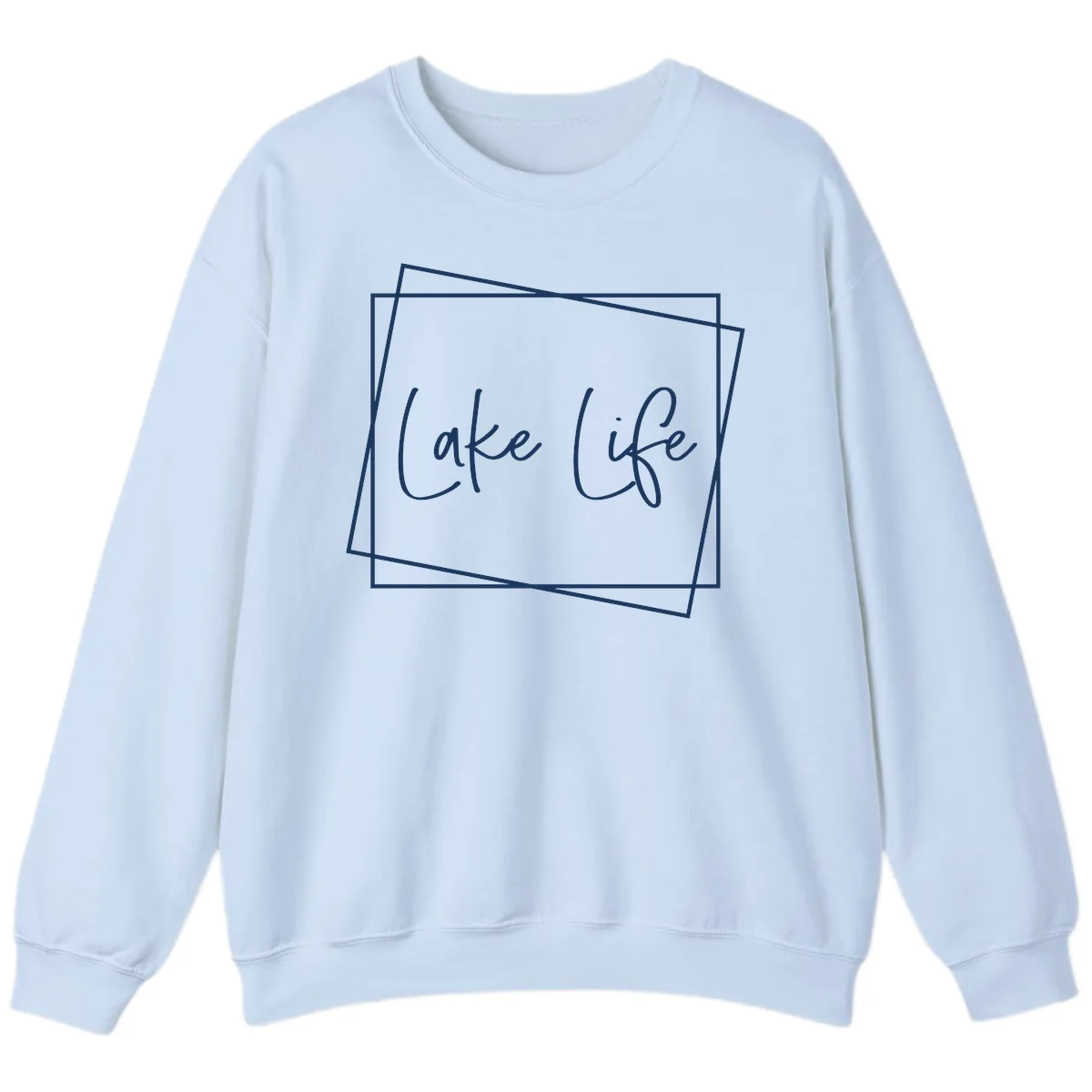 Lake Life Script Design Sweatshirt in Light Blue