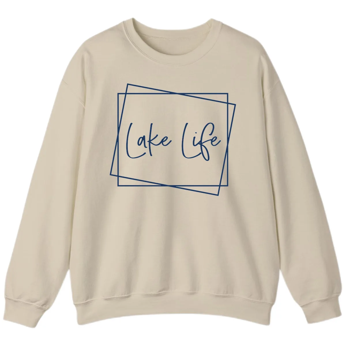 Lake Life Script Design Sweatshirt in Sand