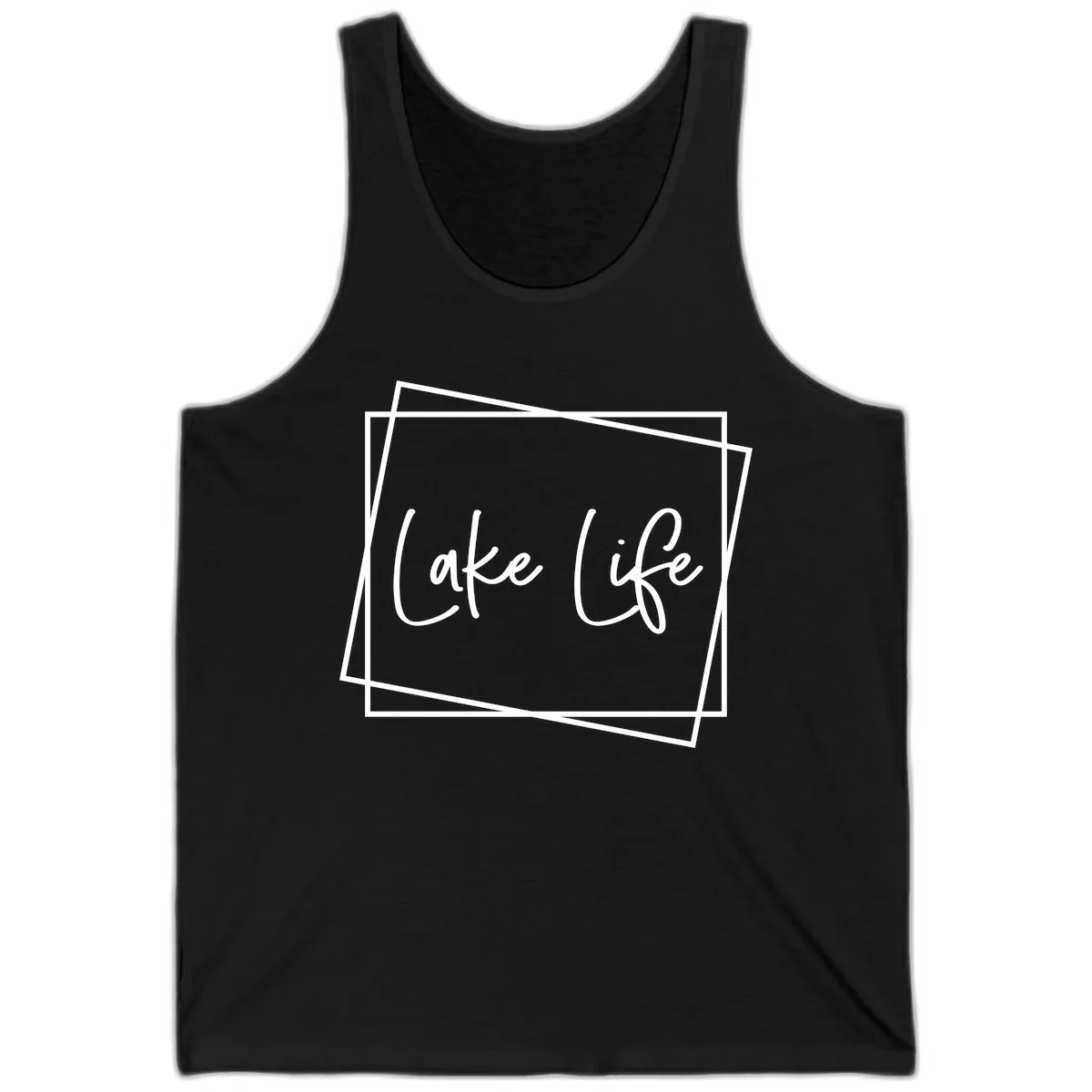 Lake Life Script Design Tank in Black