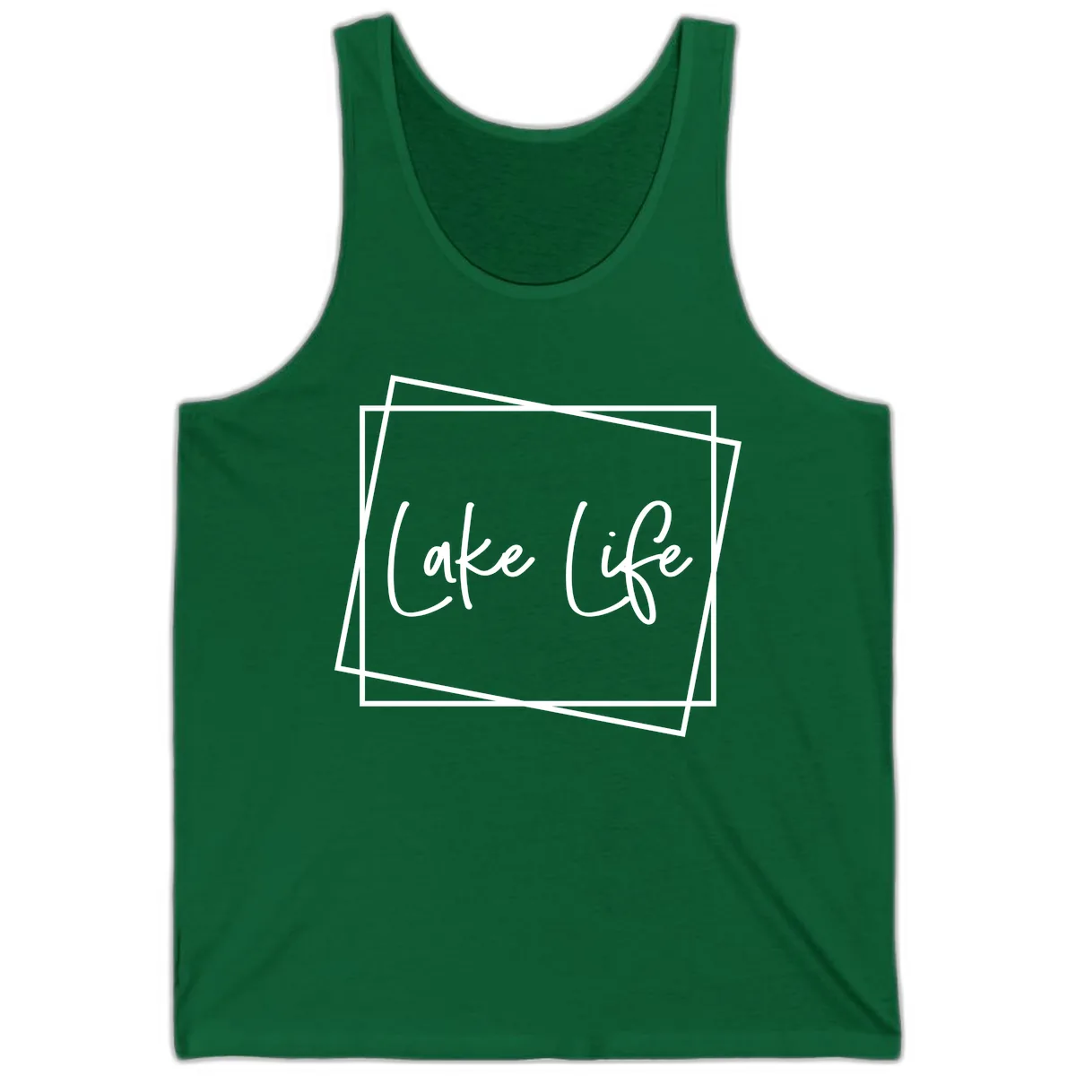 Lake Life Script Design Tank in Kelly