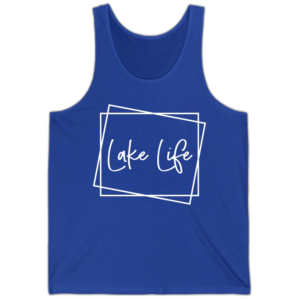 Lake Life Script Design Tank in True Royal