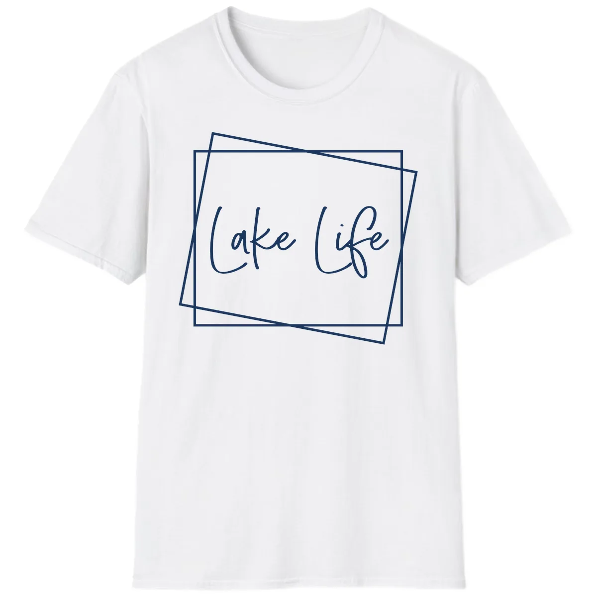 Lake Life Script Design T-Shirt in White