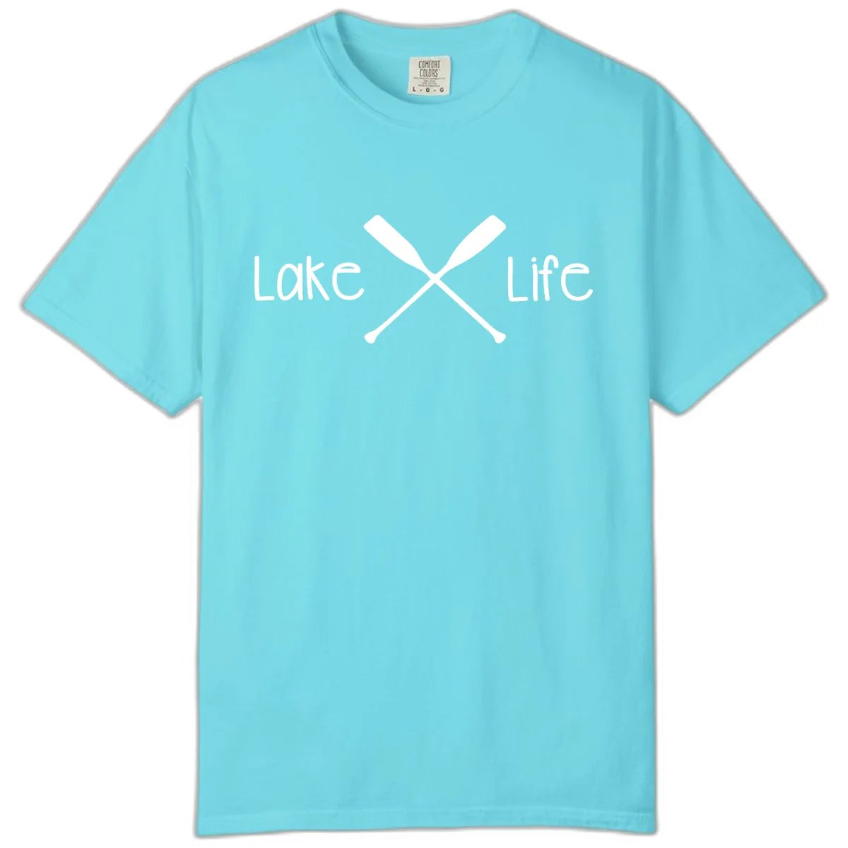 Lake Life Oar Design Comfort Color in Lagoon Blue