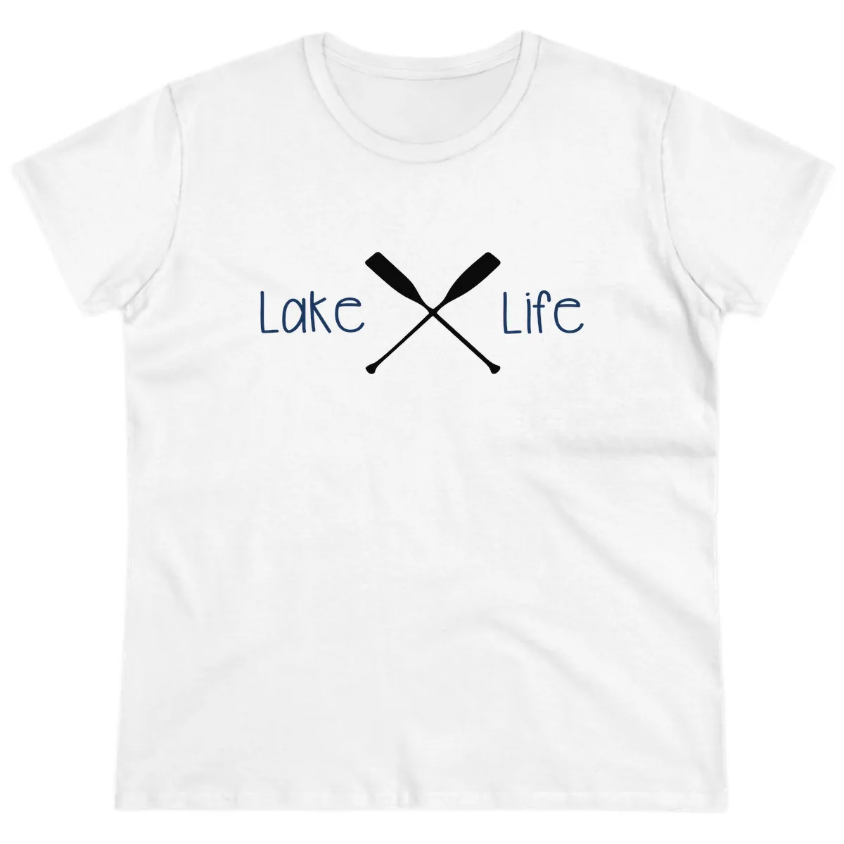 Lake Life Oar Design Ladies Tee in White