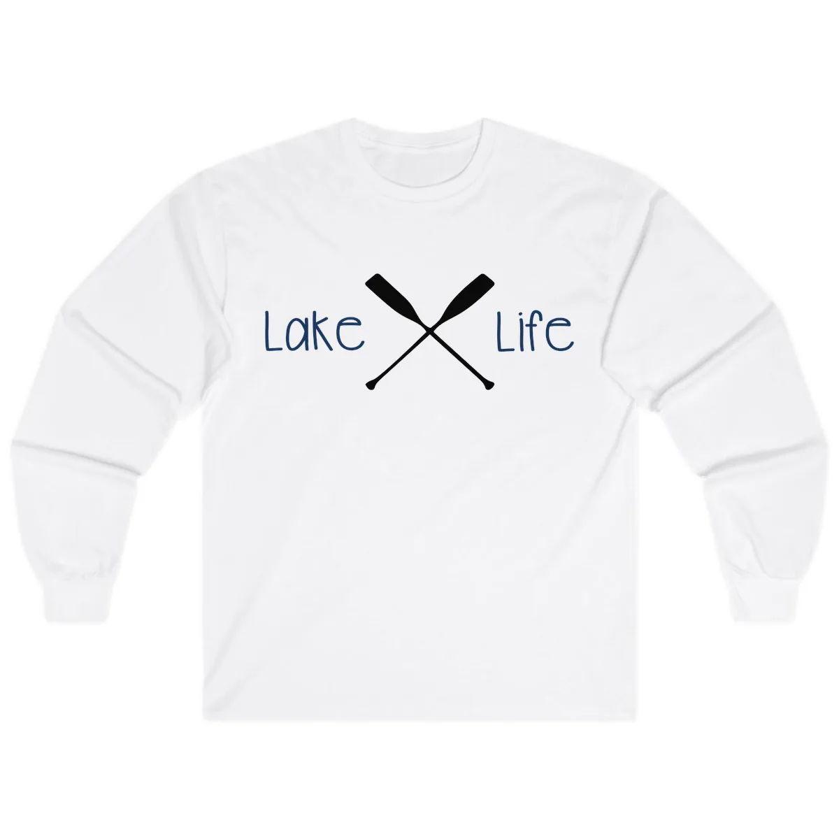 Lake Life Oar Design Long Sleeve in White