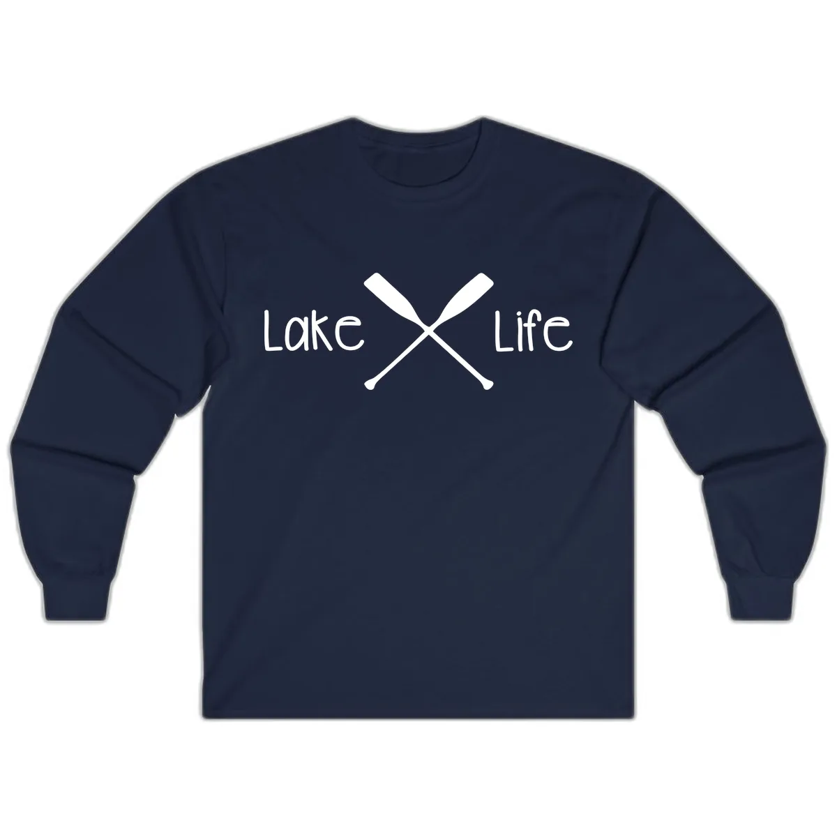 Lake Life Oar Design Long Sleeve in Navy