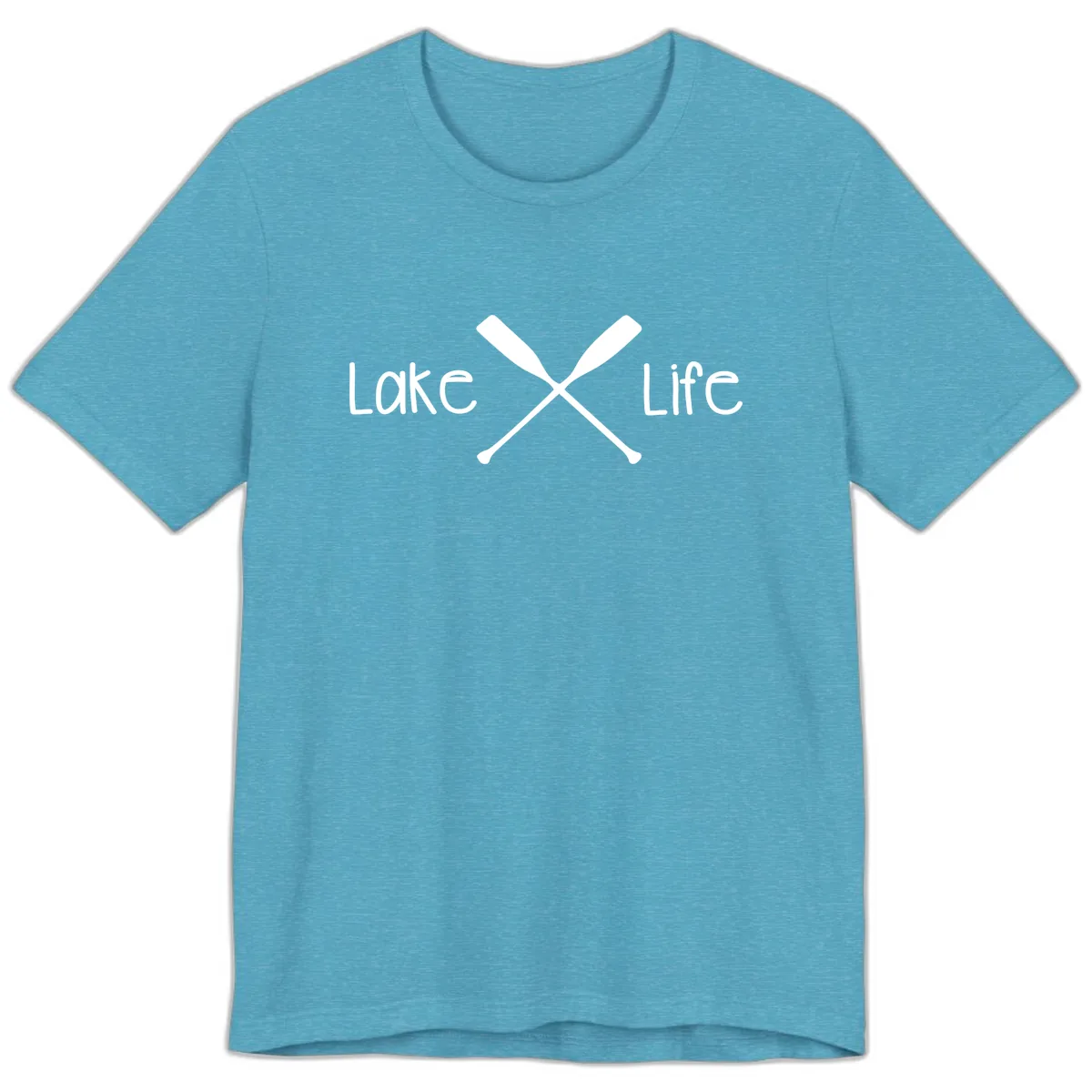 Lake Life Oar Design Premium T-Shirt in Heather Aqua