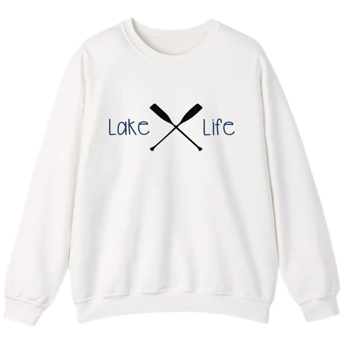 Lake Life Oar Design Sweatshirt in White