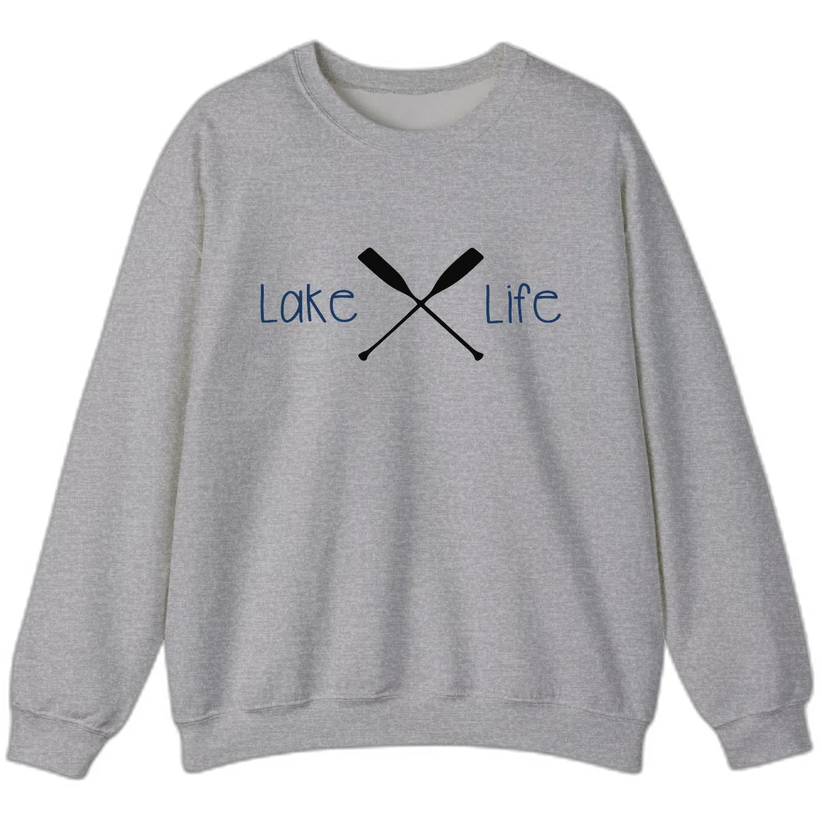 Lake Life Oar Design Sweatshirt in Sport Grey