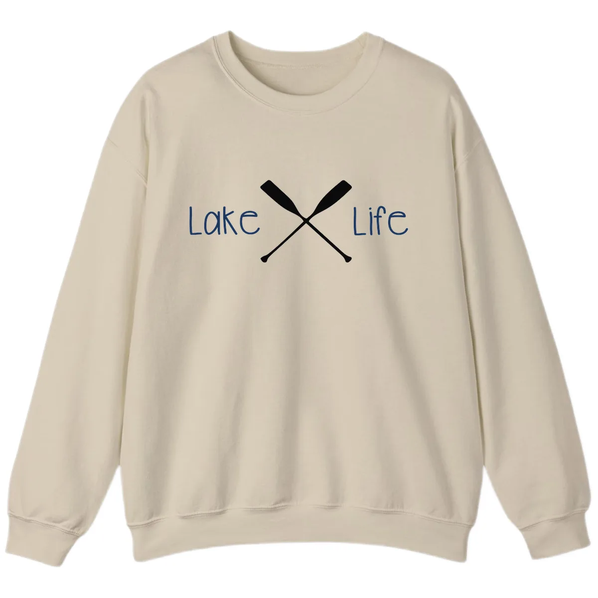 Lake Life Oar Design Sweatshirt in Sand