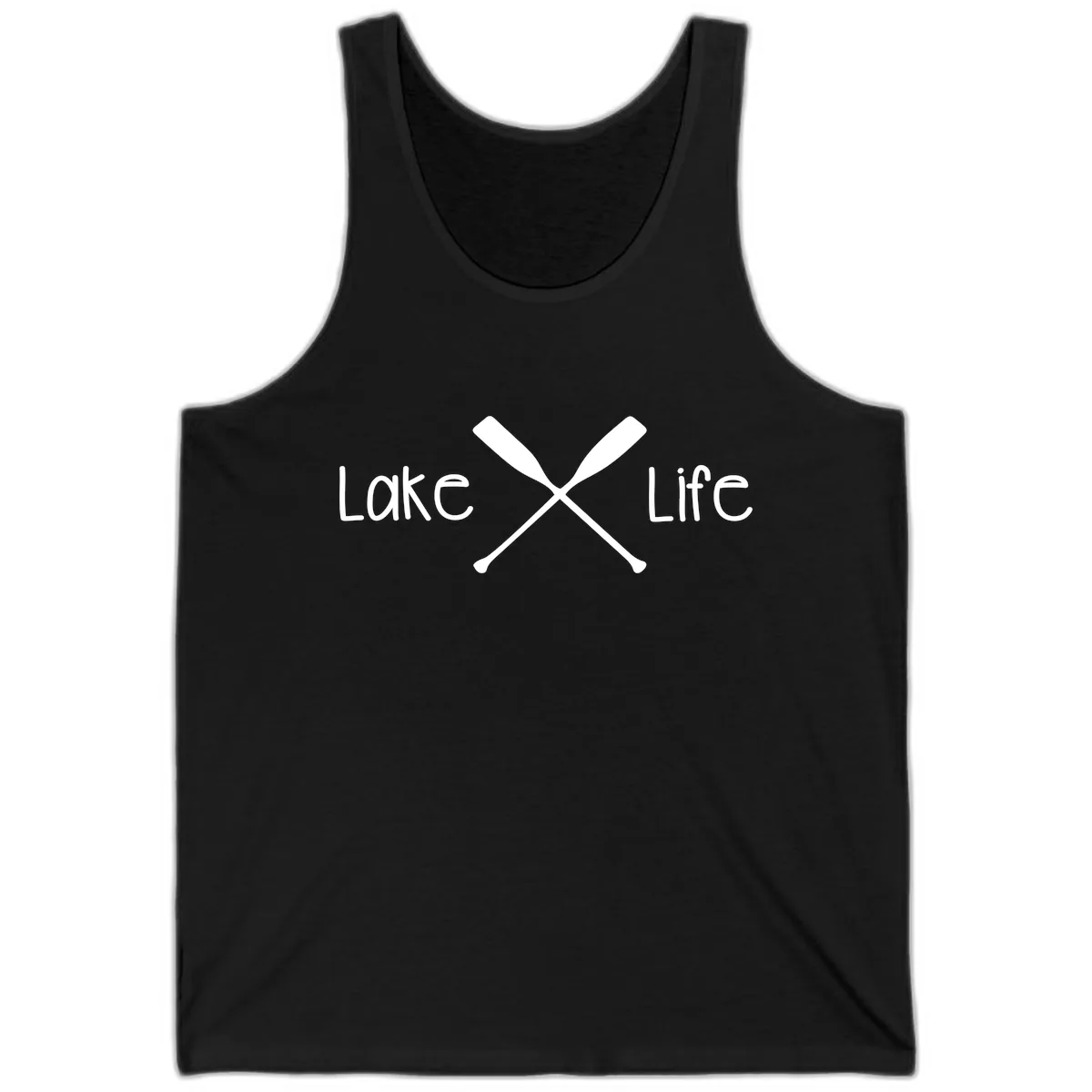 Lake Life Oar Design Tank in Black